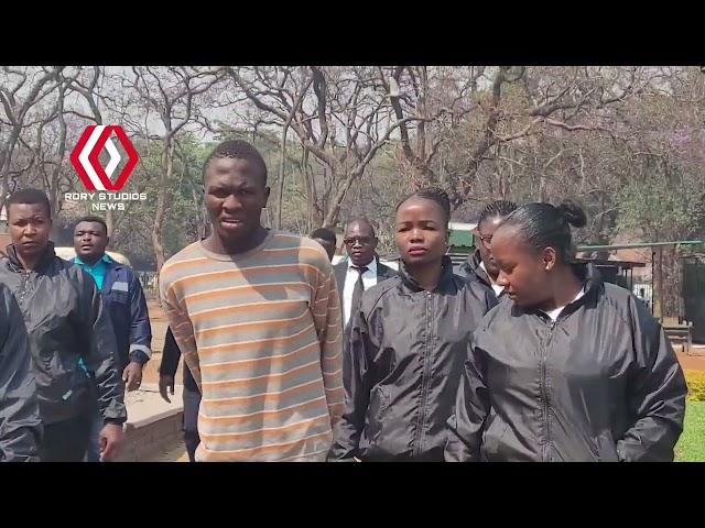 Serial killer Thandolwenkosi Ndlovu arriving at Harare Magistrate's court for initial.