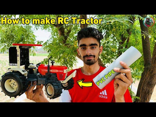 Powerful Swaraj 855 tractor ,How to make Rc swaraj 855 using PVC PIPE with DC motor || @Aakash946