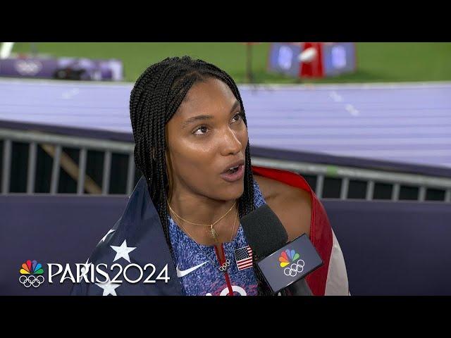 Tara Davis-Woodhall 'almost blacked out' after long jump gold medal | Paris Olympics | NBC Sports