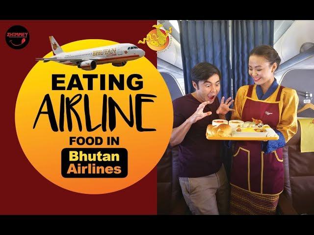 Eating AIRLINE FOOD in Bhutan Airlines.