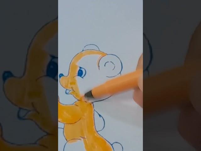 Coloring a miniature teddy// colouring day// Samiya Khan Art/Creativity//shorts