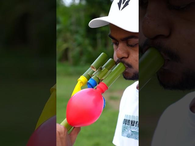 Triple Color Balloon Slingshot with Fresh Bamboo #diy #bamboo #creation