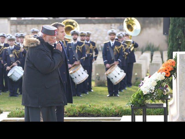 PM’s tribute to martyred Indian soldiers at Mazargues War Cemetery, Marseille, France