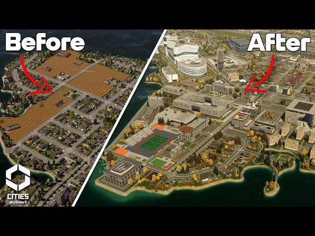 Transforming Farmland into a MODERN University | Cities Skylines 2