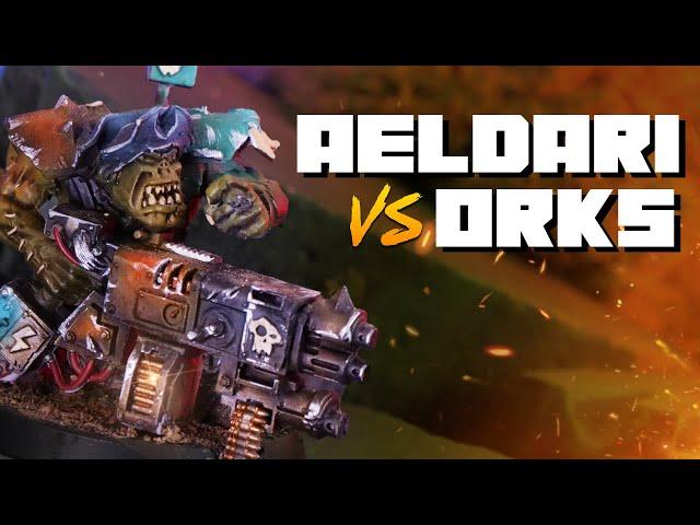 NEW Orks vs Aeldari - Warhammer 40k Battle Report