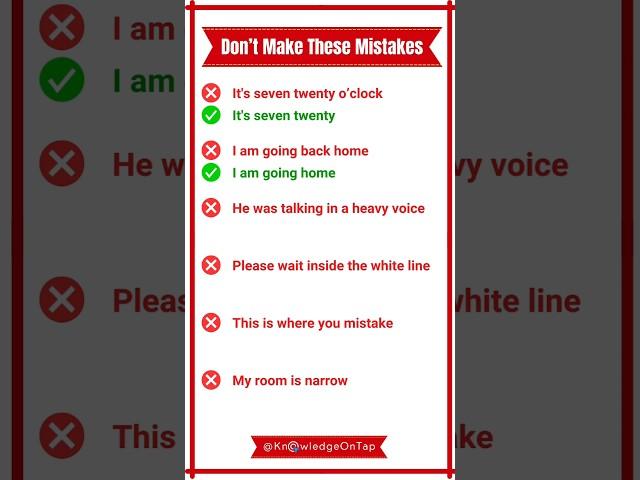 Dont make these mistakes #englishgrammar #english #esllearning