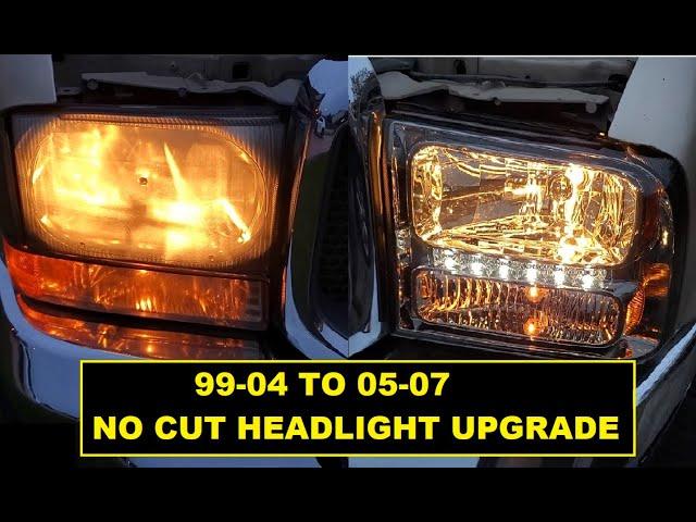 NO CUT 05-07 headlight Upgrade for 99-04 Ford F250 350 Spec-D Tuning Headlight 2LH-F250991PCG-RS