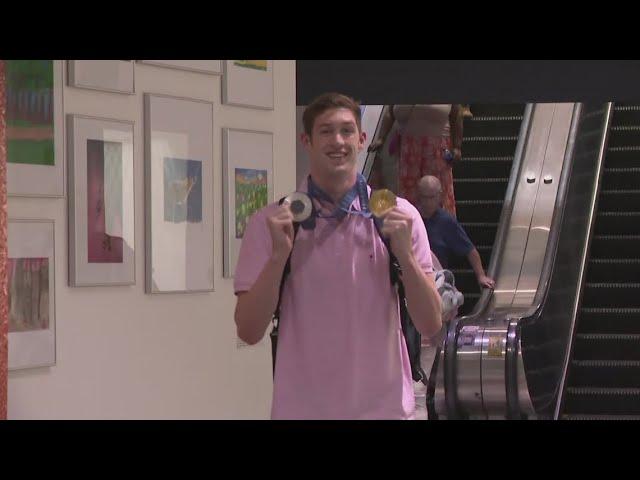 Ohio swimmer Hunter Armstrong returns home after winning medals at Paris Olympics