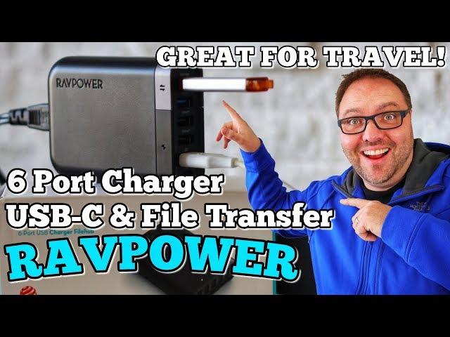 RAVPOWER Filehub 60W USB-C 6 Port Charger with Data Transfer Review  - From Amazon