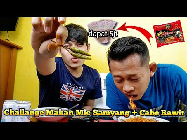 Challange Makan Mie Samyang + Cabai Sama Aliem Joy  || Sampai mau Muntah 5juta HadianyaPart 2