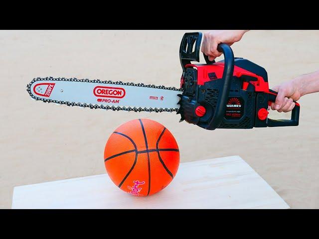 Experiment: Chainsaw vs Basketball