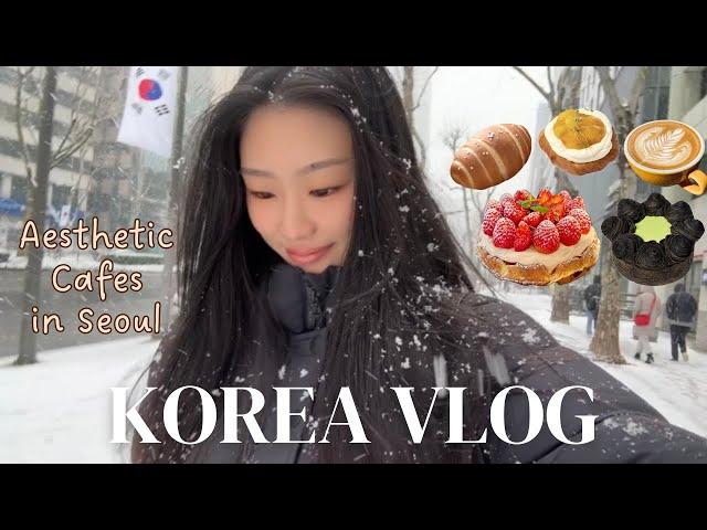 Korea vlog  Winter in Seoul, Cafe Hopping, Seongsu-dong, Snowing in Korea