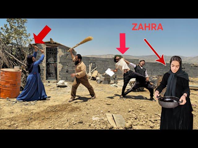 Zahra helps Hassan  manage stress , The family creates a palace for Jacky  and a cool patio for