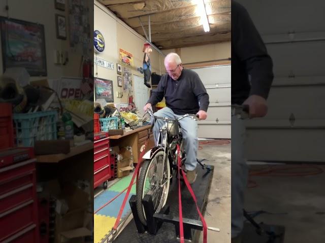 This vintage Whizzer motorcycle snaps, crackles, and pops!