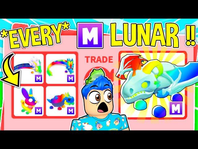 Trading EVERY *MEGA LUNAR PET* In Adopt Me !! Roblox Adopt Me Trading Lunar Pets 2024 (COMPILATION)