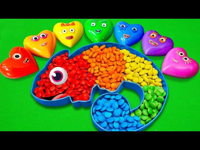 Making Rainbow Chameleon Bathtub by Mix SLIME in Numberblocks CLAY Coloring! Satisfying ASMR Videos