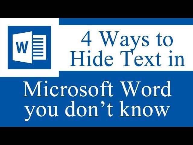 4 Ways to hide Text in Microsoft Word you don’t know