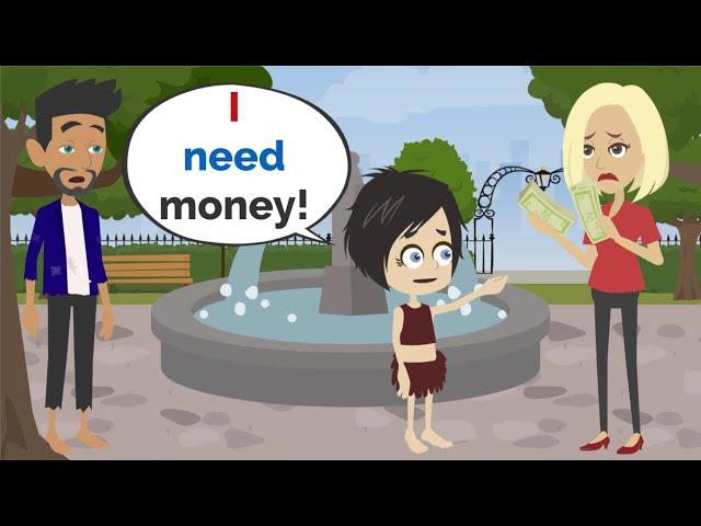 Lisa and Martin need Money NOW ... | Basic English conversation | Learn English | Like English