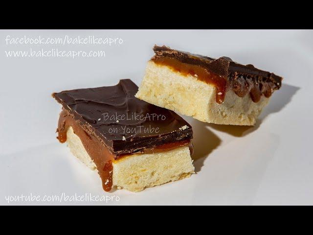 Millionaires Shortbread Bars Recipe   Butter cookie with caramel and chocolate