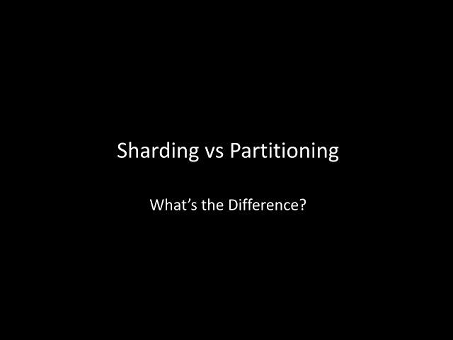 Database Sharding vs Partitioning (Explained)