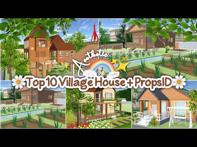 Top 10 Village House + PropsID Aesthetic : Sakura School Simulator