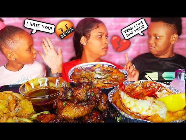 I HATE YOU PRANK ON MOM + SEAFOOD MAC N CHEESE, CORNBREAD, CHICKEN MUKBANG 먹방 | QUEEN BEAST