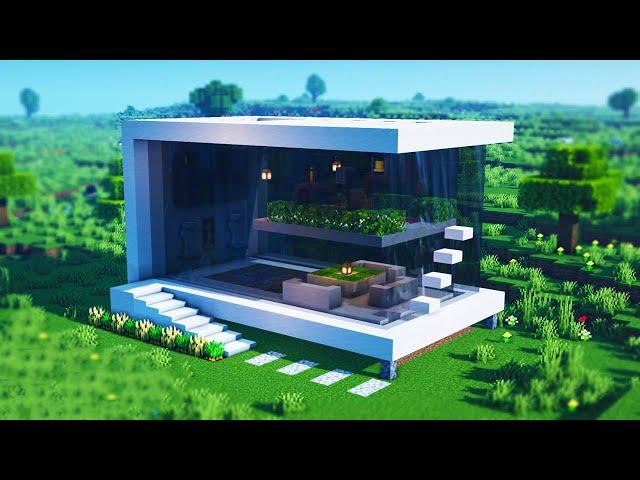 Minecraft Moderne Villa bauen 1.21 Tutorial - Modernes Haus bauen in Minecraft Survival Tutorial