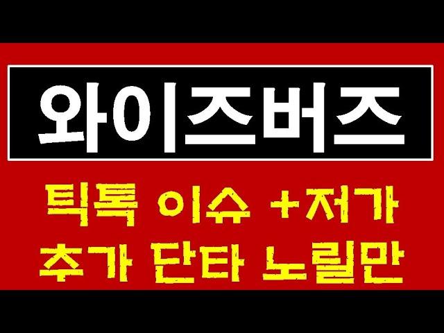 와이즈버즈  틱톡이슈 + 강력한 저가 세력 유입 . 추가 단타 노릴만