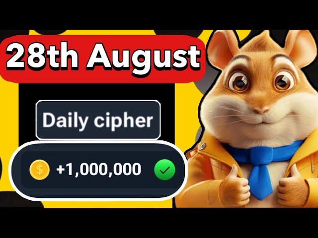 28th August Hamster Kombat Daily Cipher Morse Code  Claim 1,000,000 Coins Task Reward