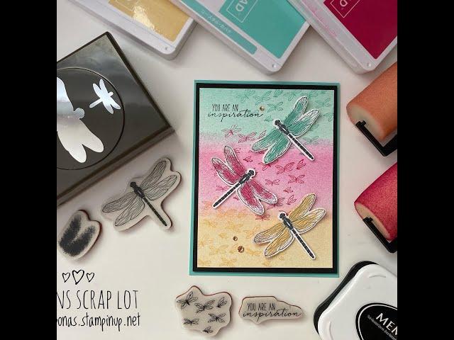 Sponge Brayer Technique: Stampin' Up Dragonfly Garden Bundle