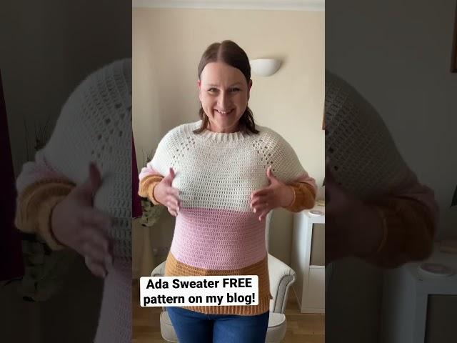 Ada Sweater FREE pattern on my blog bluestarcrochet.com