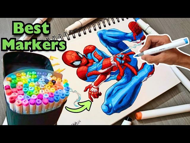 First Time Using Ohuhu colour @ohuhuart_official Drawing Spiderman #ohuhu #ohuhumarkers