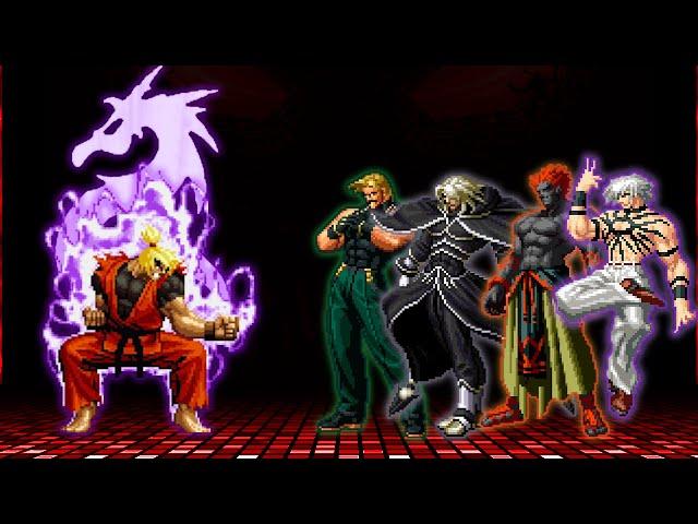 Mugen Street Fighter Dragon-Ken vs King Of Fighters Boss Team