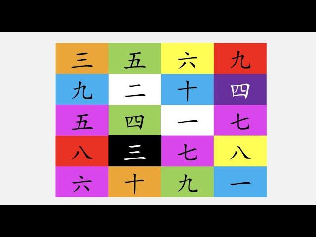 Memory game - numbers | 记忆游戏 - 数字 | Learn Chinese