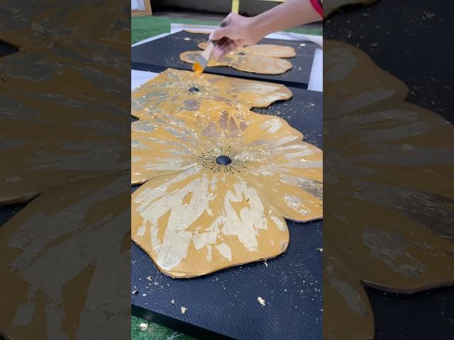 First time using gold leaf #goldleafpainting #goldleaf #acrylicpainting #acrylic