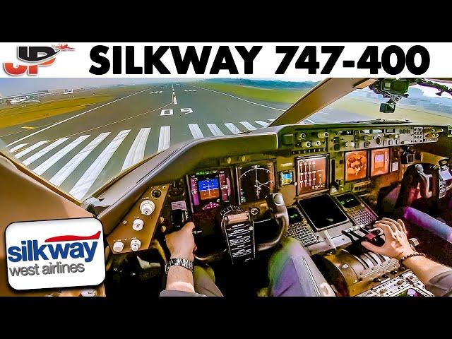 Mumbai Takeoff Boeing 747-400 Cockpit of Silkway (8 Cameras)