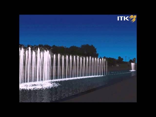 Анимация фонтана, г. Екатеринбур, река Исеть (Water fountain animation)