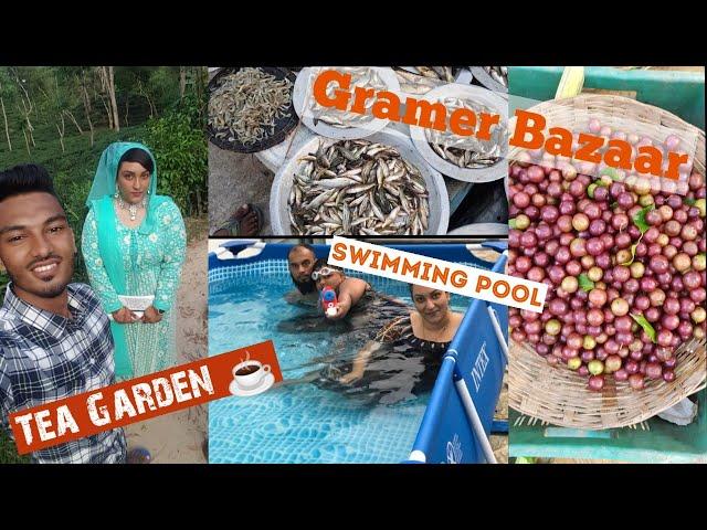 BANGLADESH  VLOG Part 4 | Gramer Hat Bazar | Rajnagar Tea Bagan  Village Market