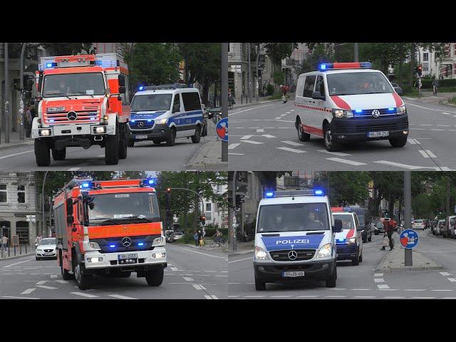 [Verfolgungsjagd endet auf Bahnschienen] Einsatzfahrten DB, Bundespolizei und Feuerwehr Hamburg