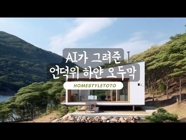 주택디자인은 홈스타일토토 언덕위의 하얀 오두막 AI디자인=설계를 잘하자 by 홈스타일토토