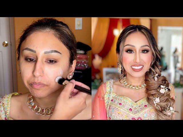 The BEST makeover for a Sangeet/Jaggo bride!