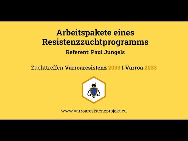 Arbeitspakete eines Resistenzzuchtprogramms - Paul Jungels, 1. Zuchttreffen 2024