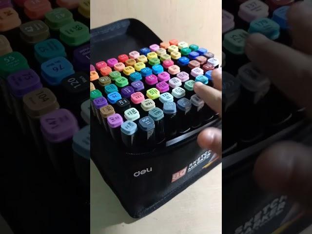 #Deli sketch Marker set 80 colours review️. #dual tip markers #shorts.