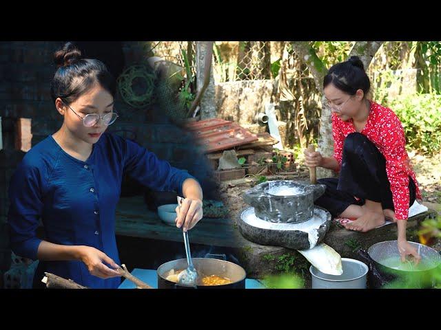 Xay Gạo Tráng Bánh Tráng Mè, Hái Bưởi Nấu Chè Bưởi Và Trà Bưởi Giải Nhiệt | Út Về Vườn