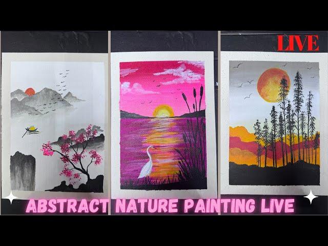 Abstract Nature painting live #ononnasartstudio #paintingtechniques