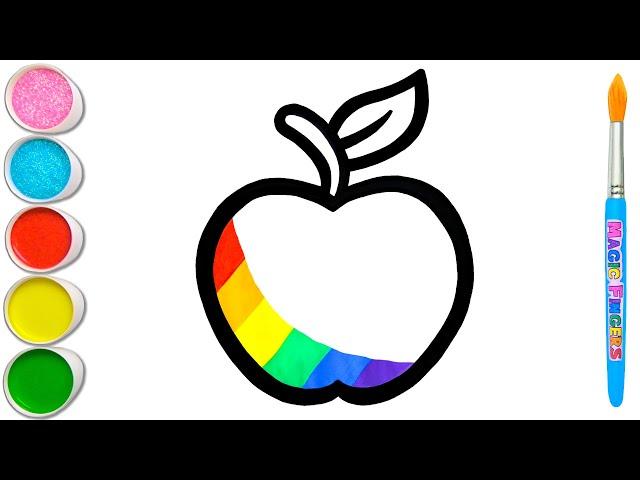 Drawing and Painting Apple for Kids & Toddlers | Simple Art Tips #64