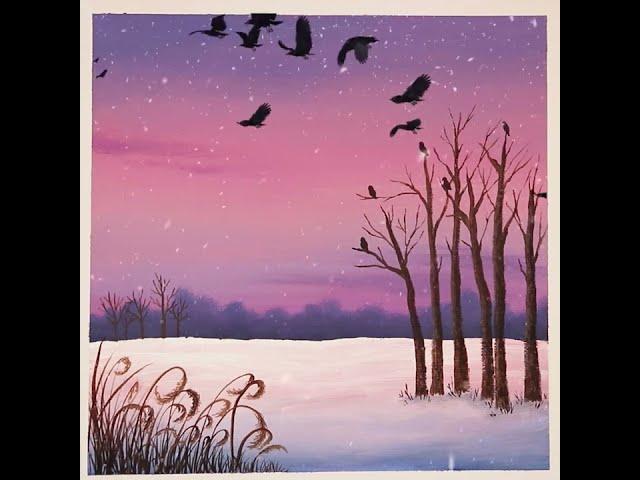 Winter Scenery #Shorts Painting