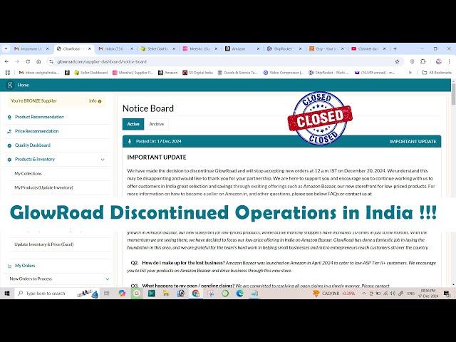 GlowRoad Discontinued Operations in India !!!