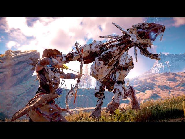 Horizon Zero Dawn - Epic High Action Combat & Free Roam Gameplay 4K