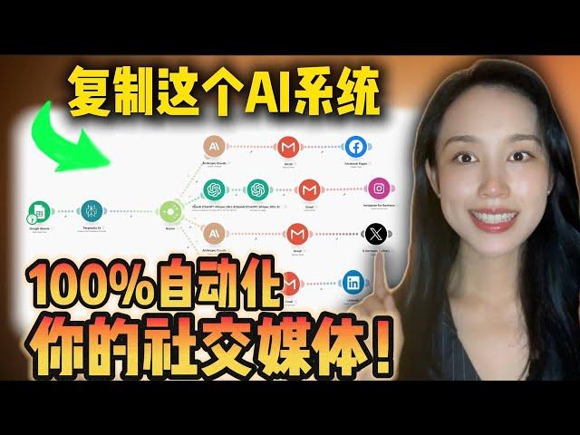 【AI自动化教程】超轻松！让AI帮你管理社交媒体，再也不用熬夜发帖了！社交媒体AI助手搭建完整教程，附赠模板，导入即可使用！